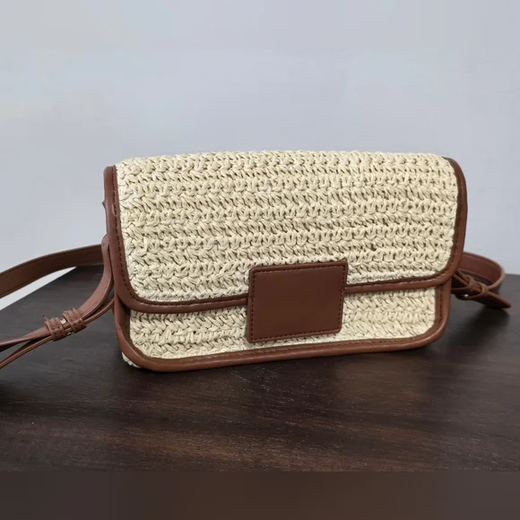 NWOT Ann Taylor LOFT Raffia Shoulder Bag/Crossbody - Picture 4 of 12
